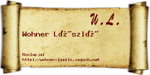Wohner László névjegykártya